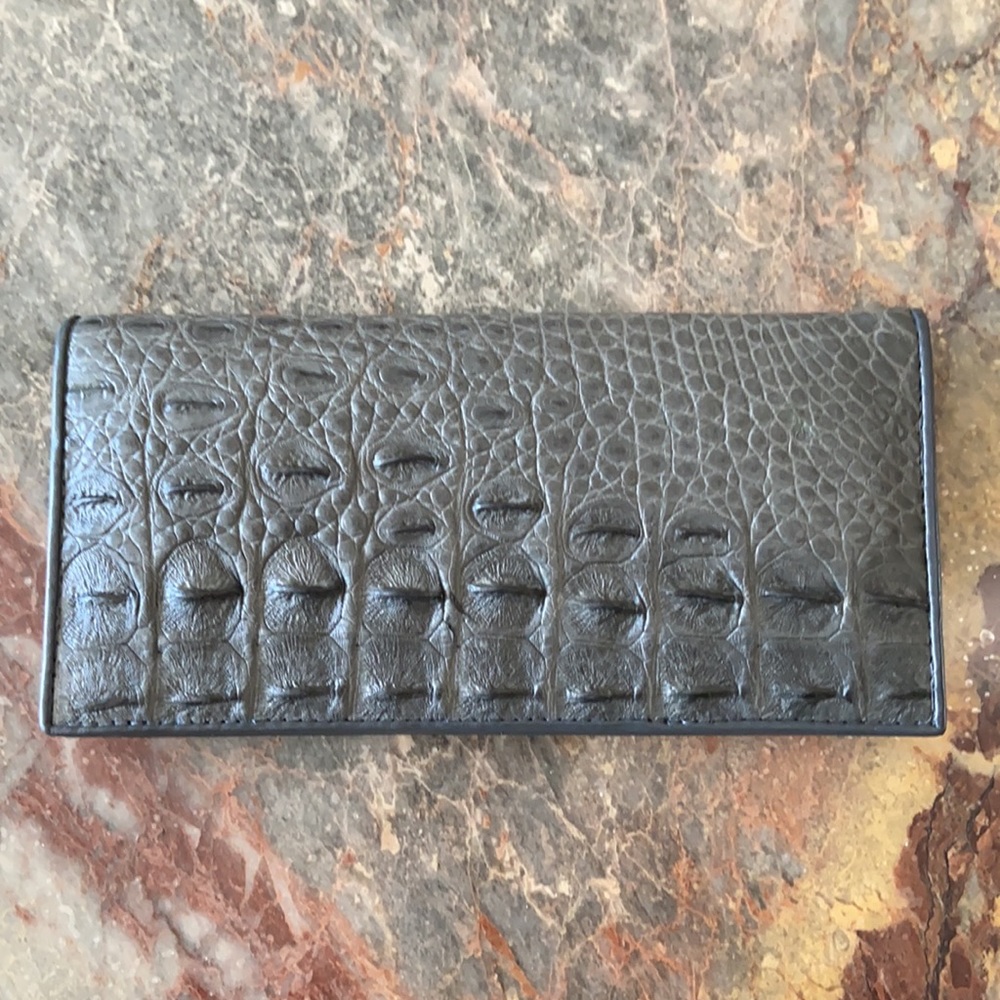 Genuine crocodile skin long wallet